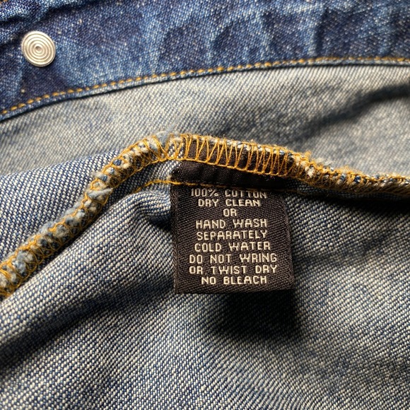 Cattlelac Ranch Denim Jacket L Embroidered Celtic Cross Whipstitch Western Boho - Picture 7 of 10